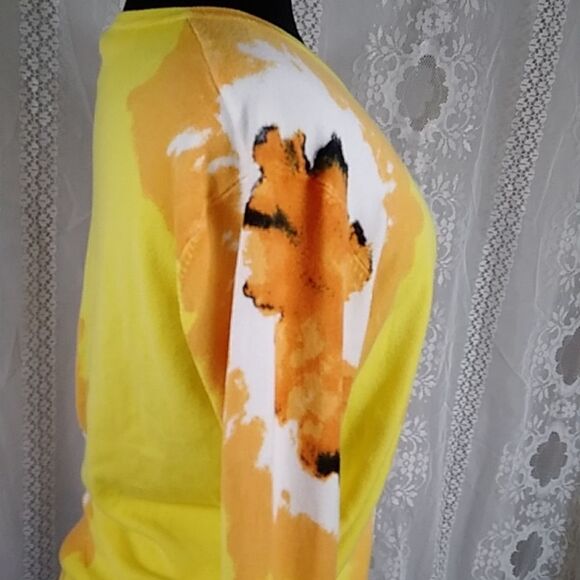 Nue Options Sunshine Yellow Floral Women Sweater Size L - Picture 7 of 16